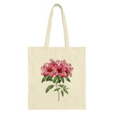 Floral Tote Bag, Pink Azalea Flowers, Botanical Illustration, Elegant Tote, Stylish Bag, Everyday Tote, Shoulder Bag, Gift for Her - Tawshia
